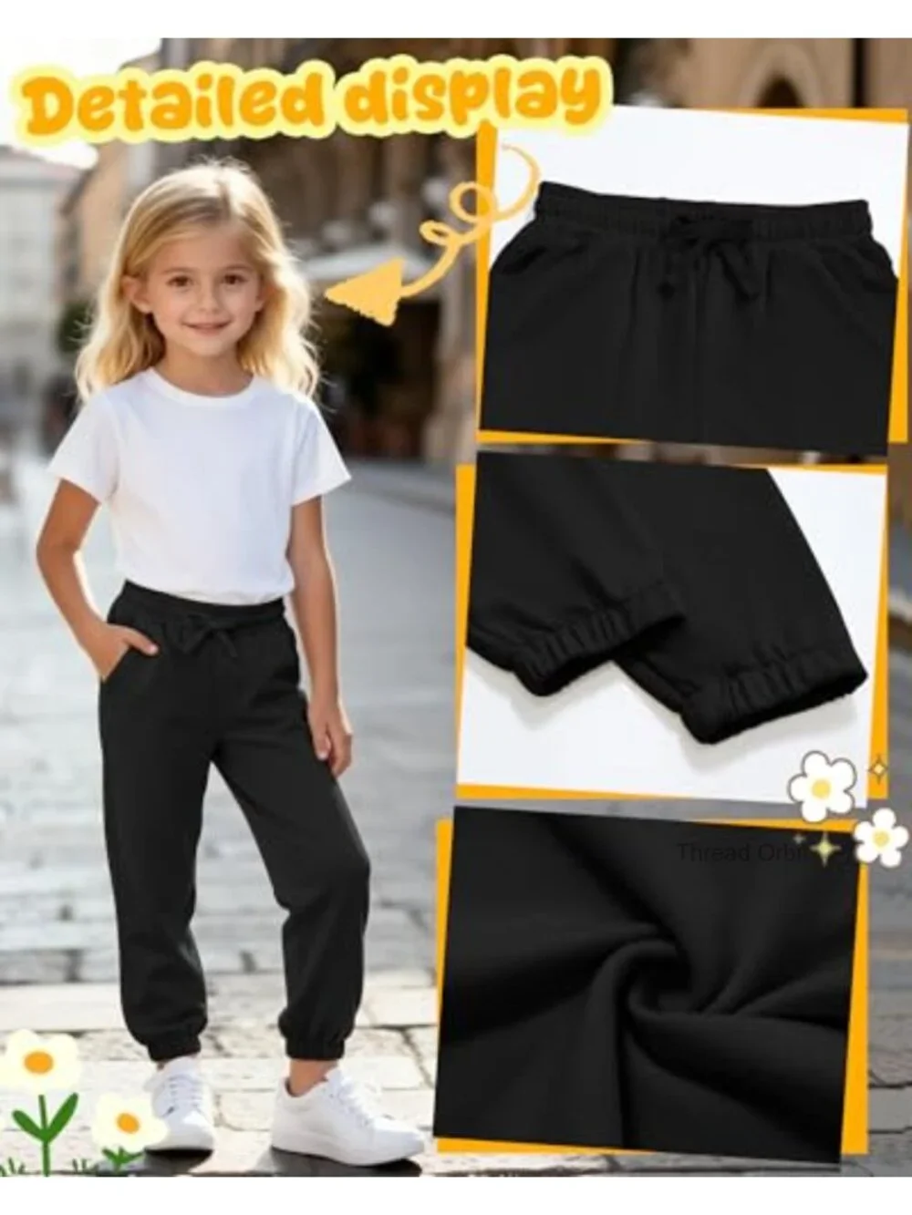 Girls Jogger Pants Athletic Elastic Waist Sweatpants Running Yoga